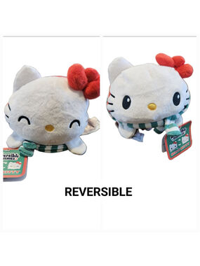 Teeturtle Hello Kitty Reversible Stuffed Holiday Animal White Red Small
